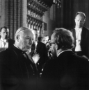 Krzysztof Penderecki, Cardinal Stefan Wyszyński and Jerzy Katlewicz (conductor). Also on photo: Bernard Ładysz (bass) and Kazimierz Pustelak (tenor). St John’s Cathedral in Warsaw, 1971